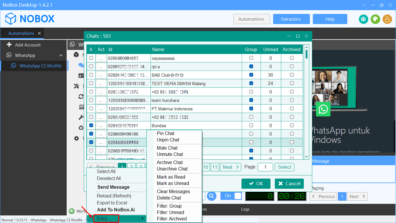 Tampilan Dasbor NoBox