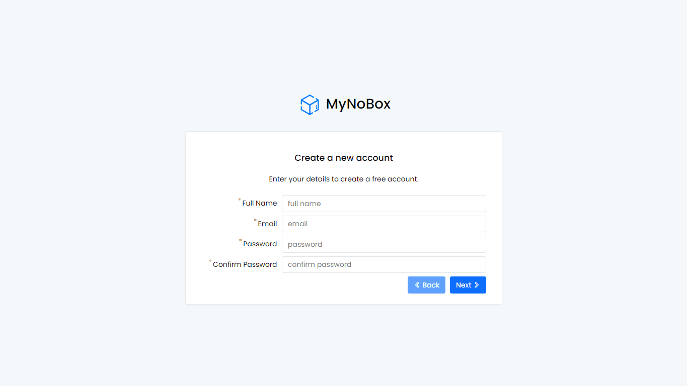 NoBox Dashboard Interface