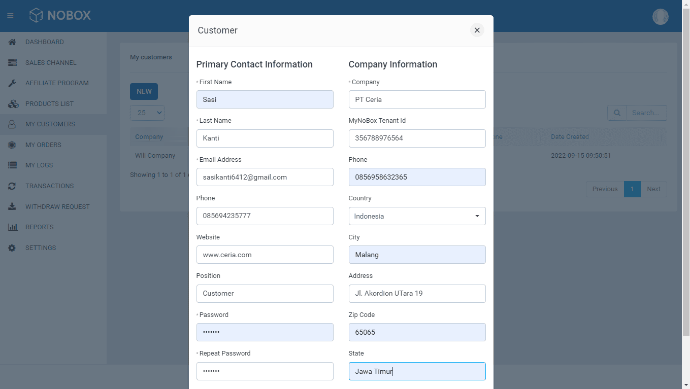 NoBox Kanban Interface