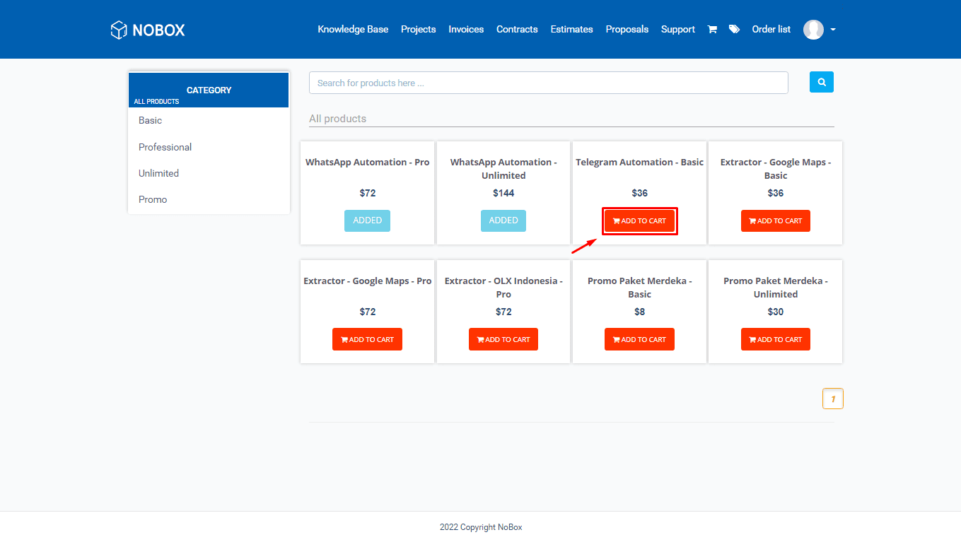NoBox Dashboard Interface