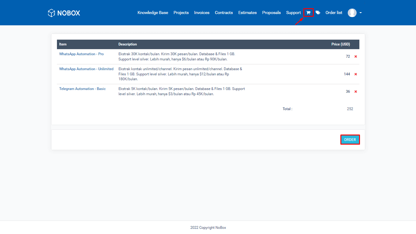 NoBox Dashboard Interface