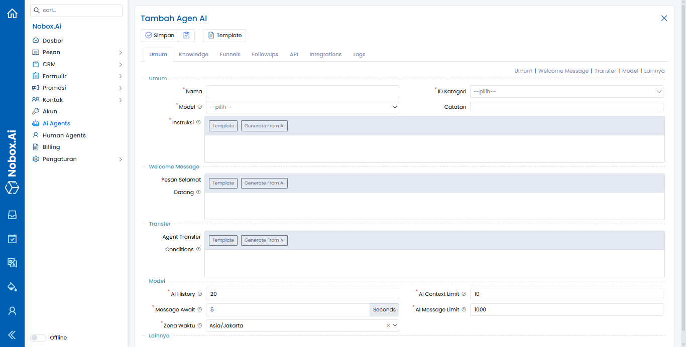 Tambah AI Agent Baru