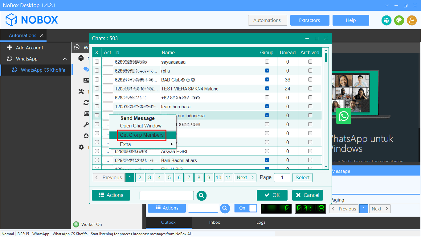 Proses Pengambilan Anggota Grup