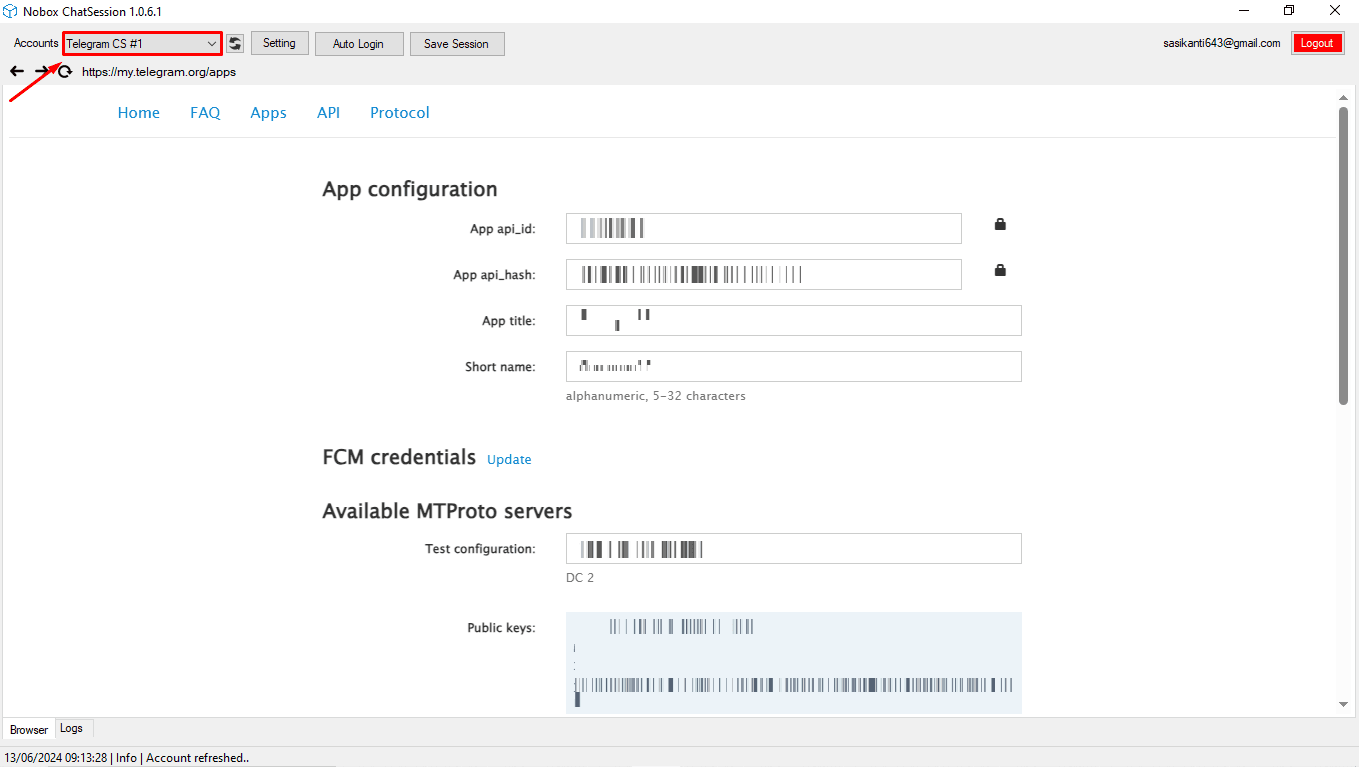 Konfigurasi API Developer Telegram
