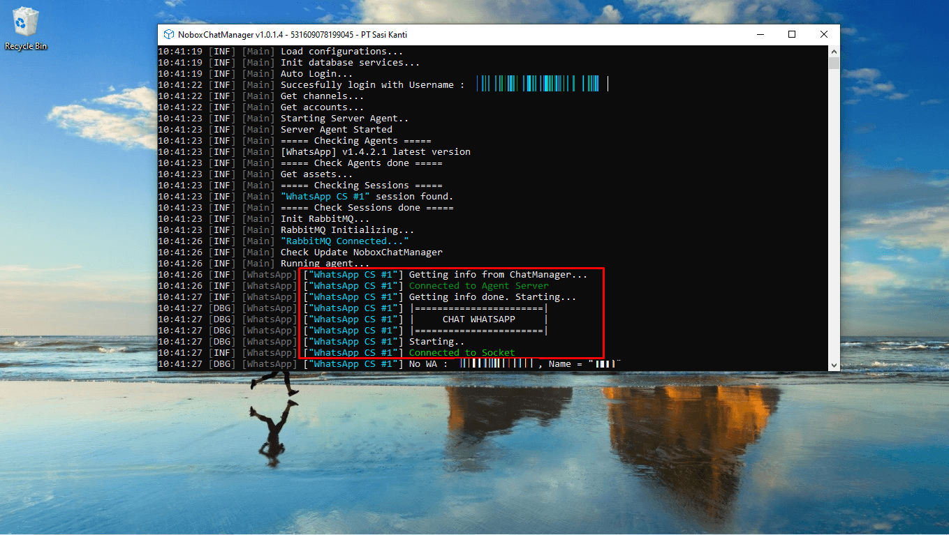 NoBox Chat Manager Running