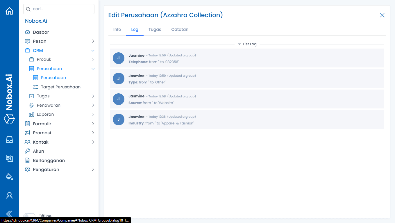 Log Aktivitas Perusahaan