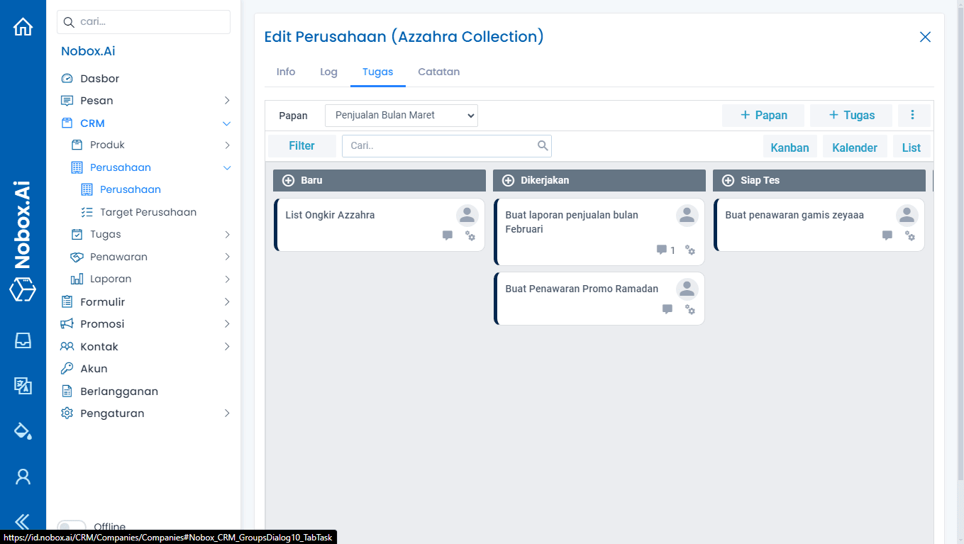 Daftar Tugas Perusahaan
