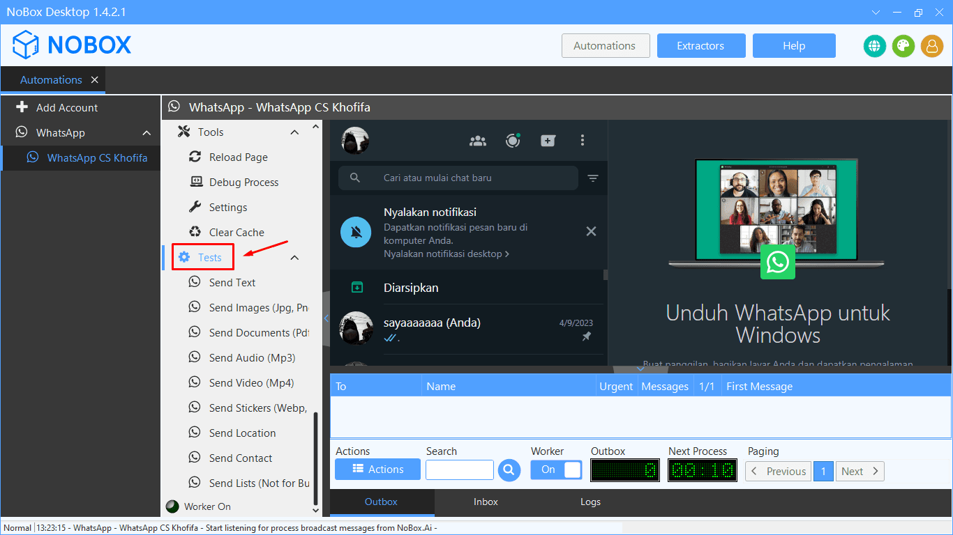 Panel Uji Coba Pengiriman